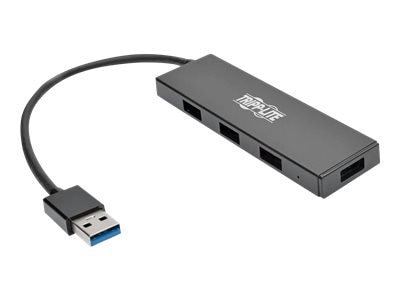 4-port Tripp Lite 4-Port Portable Slim USB 3.0 Superspeed Hub w/ Built In Cable - Hub - 4 x SuperSpeed USB 3.0 - desktop 1