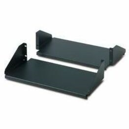Double Sided Fixed Shelf for 2-Post Rack 250 lbs Black 1