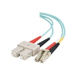 C2G 5m LC-SC 10Gb 50/125 Duplex Multimode OM3 Fiber Cable - Aqua - 16ft - patch cable - 5 m - aqua 1
