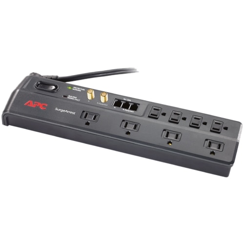 APC SurgeArrest Surge Protector 8 Outlet Power Strip with Telephone, DSL and Coaxial Protection (P8VT3) 1