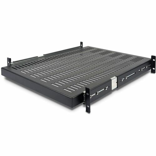 StarTech 2U 20 to 30in Adjustable Mounting Depth Vented Sliding Rack Mount Shelf - 50lbs / 22.7kg - 24in Deep 1