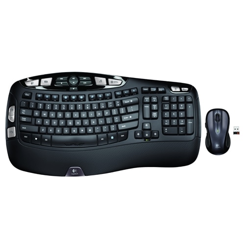 Logitech MK550 Wave Ergonomic Wireless Keyboard and Mouse - Black 1