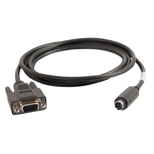 C2G RS-232 Projector Cable - Serial cable - RS-232 - DB-9 (F) to PS/2 (M) - 6 ft - black 1