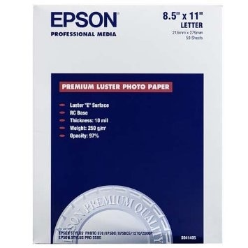 Epson - Letter A Size (8.5 in x 11 in) 50 sheet(s) photo paper - for Expression ET-3600; Expression Home XP-434; Expression Premium XP-830; WorkForce ET-16500
