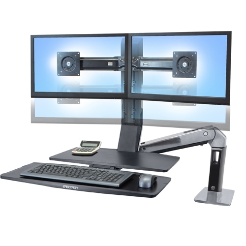 Ergotron WorkFit-A - Dual Monitor with Worksurface 1