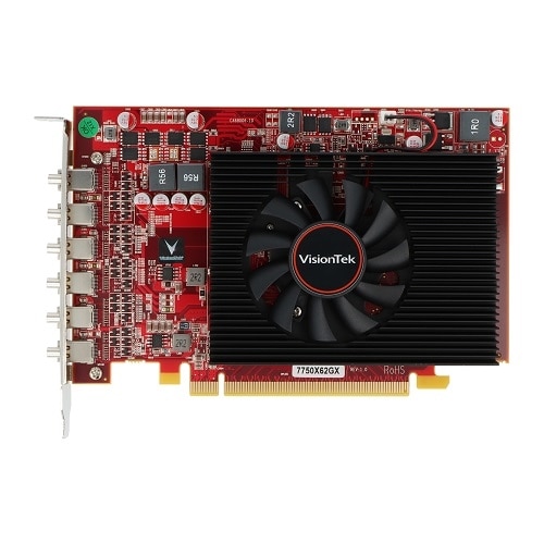 VisionTek  Radeon 7750 2GB GDDR5 6 4k Monitor 6 Mini DisplayPorts, AMD Eyefinity 2.0, PCI Express 3.0 Video Card, 7.1 Surround Sound Graphics Card - 900614 1