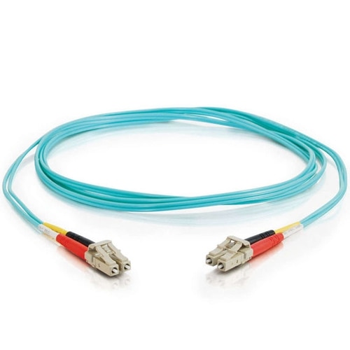 C2G 1m LC-LC 10 GB 50/125 OM3 Duplex Multimode Fiber Optic Cable (TAA Compliant) – Aqua 1