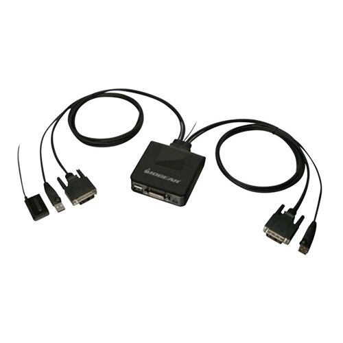 2-port IOGEAR 2-Port USB DVI Cable KVM Switch GCS922U - KVM switch - 2 x KVM port(s) - 1 local user - desktop 1