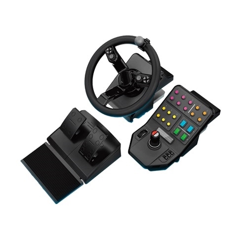 Logitech Saitek Heavy Equipment Bundle - Bundle - wheel and pedals set -  wired - for PC