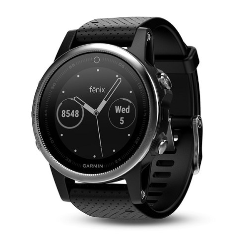 Garmin - f?nix® 5S Smartwatch 42mm Fiber-Reinforced Polymer - Silver with Black Band 1