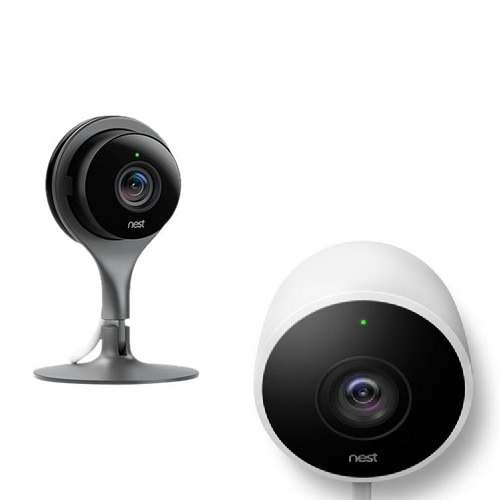 Nest Cam Indoor - network surveillance camera - with Nest Cam Outdoor 1