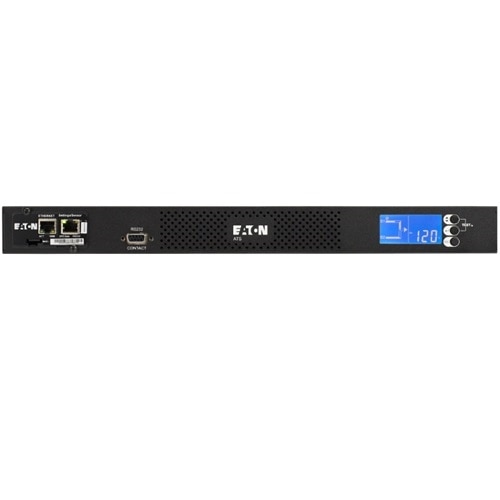 Eaton ATS rack PDU, 1U, (2) 5-15P input, 1.44 kW max, 120V, 12A, 10 ft cord, Single-phase, Outlets: (10) 5-15R 1