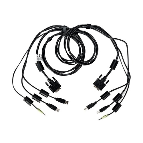 Vertiv Avocent USB Keyboard and Mouse, DVI-D and Audio Cable, 6 ft. with DPP Support for Vertiv Avocent SV and SC Series Switches 1