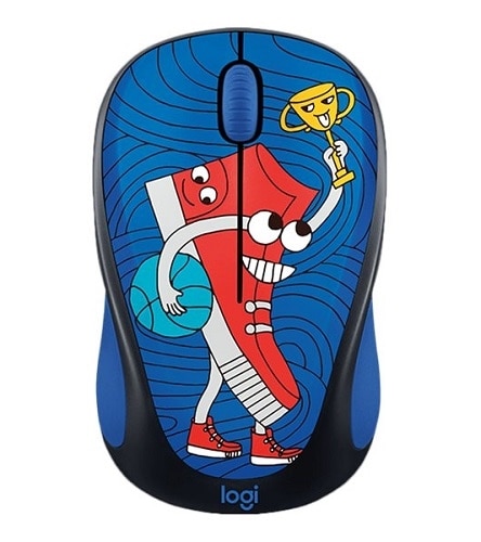 Logitech Doodle Collection M325c Mouse Optical 5 Buttons Wireless 2.4 GHz USB Wireless Receiver - Sneaker Head 1