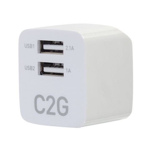 C2G 2-Port USB Wall Charger - AC to USB Adapter 1