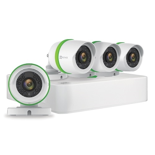 EZVIZ Smart Home 1536p HD (3MP) Security Camera System, 4 Weatherproof HD  1536p Cameras, 8 Channel DVR 1TB HDD