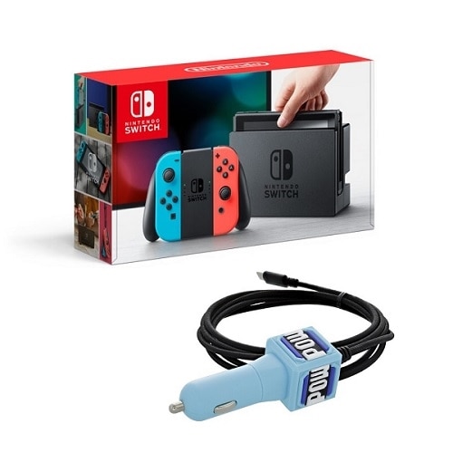 Nintendo Switch console + Power A POW Car Charger