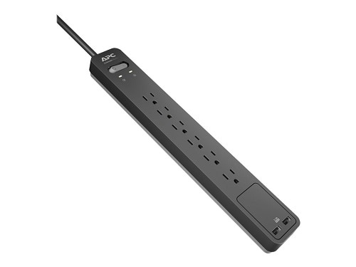 APC Essential Surgearrest PE6U2 - Surge protector - AC 120 V - output connectors: 6 - 6 ft - black 1