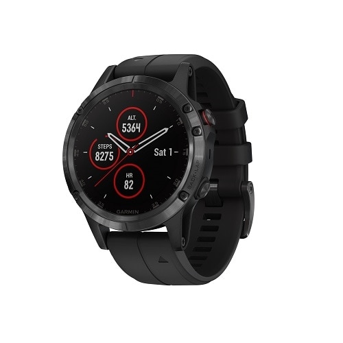 Garmin - f?nix® 5 Plus Sapphire Smartwatch 47mm Fiber-Reinforced Polymer - Black with Black Band 1