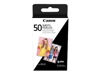 Canon Zink Paper ZP-2030-50 Pack de 20 feuilles papier photo autocollant 5  x 7,6 cm pour imprimante Canon Zoemini, Zoemini C, Zoemini S, Zoemini S2 