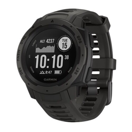 Garmin Instinct - Graphite - smart watch with band - silicone - monochrome - Bluetooth, ANT+ - 1.83 oz