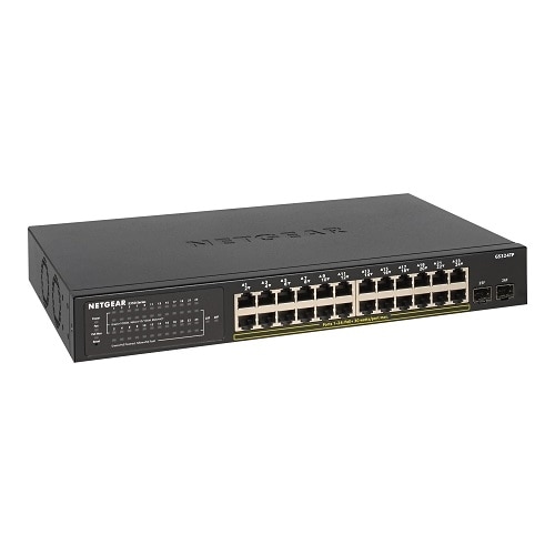 24-port NETGEAR GS324TP - Switch - smart - 24 x 10/100/1000 (PoE+) + 2 x SFP - desktop, rack-mountable - PoE+ (190 W) 1
