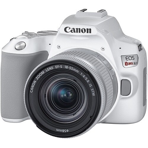 Canon EOS Rebel SL3 - Digital camera - SLR - 24.1 MP - APS-C - 4K / 24 fps - 3x optical zoom EF-S 18-55mm IS STM lens - Wi-Fi, Bluetooth - white 1