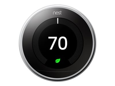 Google Nest 3rd Generation Programmable Smart Thermostat for Home - Works with Alexa (Polished Steel) 1