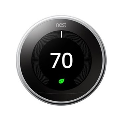 Google Nest 3rd Generation Programmable Smart Thermostat for Home - Works with Alexa (Polished Steel) 1