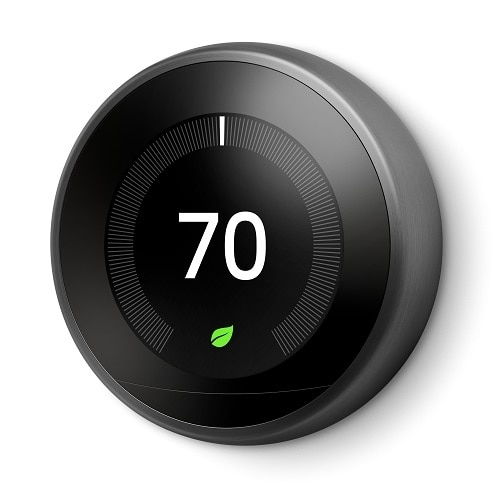 Google Nest Learning Thermostat 3rd Generation - Works with Google Assistant and Alexa - (Stainless Steel) - Black 1