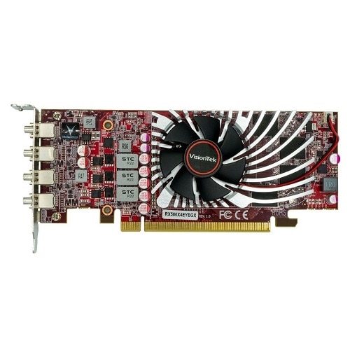 VisionTek Radeon Rx 560 4GB GDDR5 4M 4K, 4 Mini Displayports, AMD Eyefinity, 7.1 Surround Sound, PCI Express, Low-Profile GPU, ATX & SFF Graphics Card - 901278 1