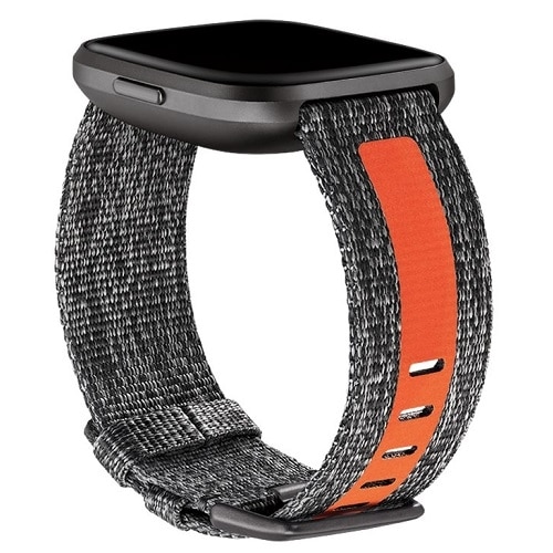 Fitbit - Watch strap - Small - charcoal/orange - for Fitbit Versa 2 1