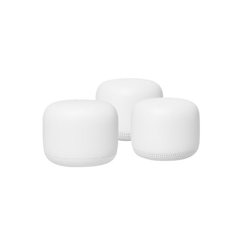 Google Nest Wifi - Wi-Fi system (router, 2 extenders) - up to 5,400 sq.ft - mesh - GigE - 802.11a/b/g/n/ac - Dual Band 1