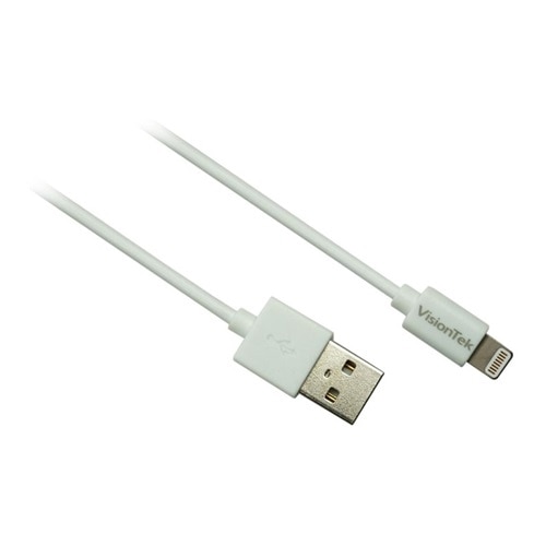 VisionTek - Lightning cable - Lightning (M) to USB (M) - 6.6 ft - white - for Apple iPad/iPhone/iPod (Lightning) 1