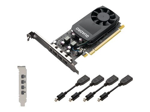 NVIDIA Quadro P1000 - Graphics card - Quadro P1000 - 4 GB GDDR5 - PCIe 3.0 x16 low profile - 4 x Mini DisplayPort