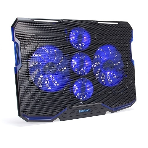 ENHANCE Cryogen Gaming Laptop Cooling Pad - 5 Quiet Cooler Fans and 2 USB Ports 1