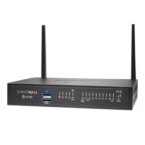 SonicWall TZ470W - Advanced Edition - security appliance - with 1 year TotalSecure - GigE, 2.5 GigE, 802.11ac Wave 2 - Wi-Fi - 2.4 GHz, 5 GHz - desktop 1