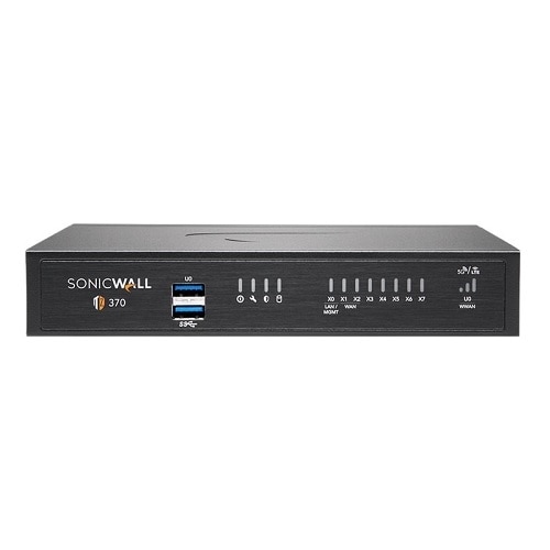 SonicWall TZ370 - Essential Edition - security appliance - GigE - SonicWALL Secure Upgrade Plus Program (3 years option) - desktop 1