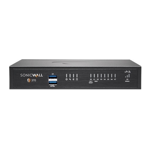 SonicWall TZ370 - Threat Edition - security appliance - GigE - SonicWALL Secure Upgrade Plus Program (2 years option) - desktop 1
