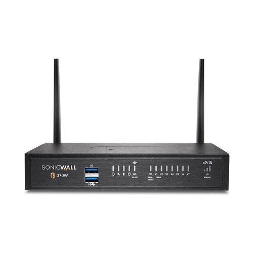 SonicWall TZ370W - Essential Edition - security appliance - GigE, 802.11ac Wave 2 - Wi-Fi - 2.4 GHz, 5 GHz - SonicWALL Secure Upgrade Plus Program (2 years option) - desktop 1