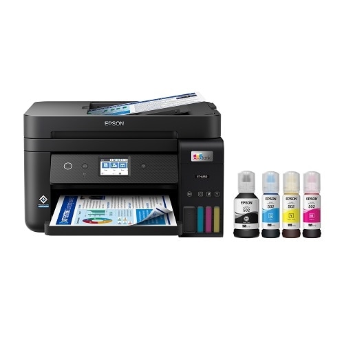 Epson EcoTank ET-4850 Wireless Color All-in-One Cartridge-Free Supertank Printer with Scanner, Copier, Fax, ADF and Ethernet (Black) 1