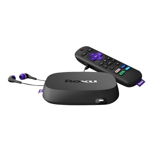Roku Ultra 4K/HDR/HD Streaming Player with Enhanced Remote Ethernet MicroSD and USB Voice, Remote Finder, Headphone Jack, TV Power and Volume 