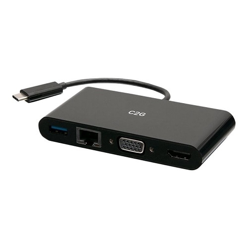 financiën Verplicht inhoud C2G USB C to HDMI, VGA, USB A & RJ45 Adapter - 4K 30Hz - Black - Docking  station - USB-C / Thunderbolt 3 - HDMI - GigE | Dell USA