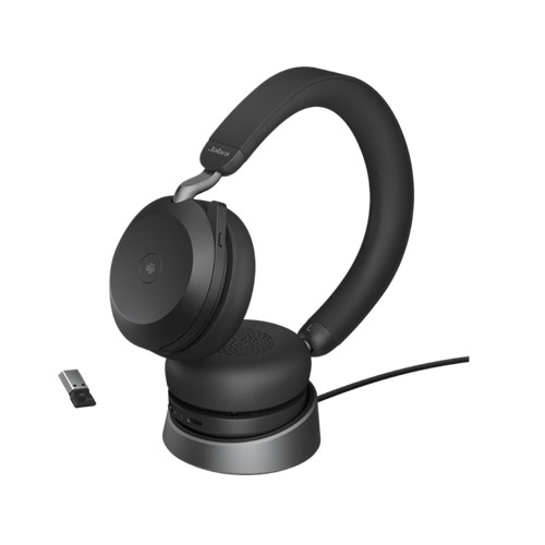 Evolve2 75 - Headset - on-ear - Bluetooth - wireless, wired - active noise canceling - USB-A - black - Certified for Microsoft Teams 1