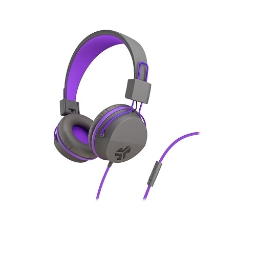JLab Audio JBuddies Studio - Headphones with mic - on-ear - wired - 3.5 mm jack - purple, graphite 1