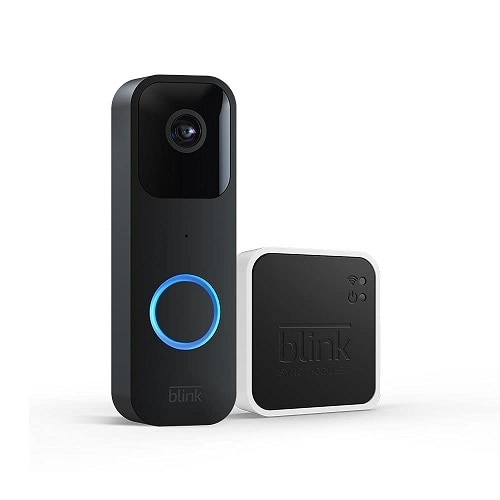 Blink Video Doorbell + Sync Module 2 - Wired or wire free, Two way audio, HD video and Alexa Enabled - Black 1