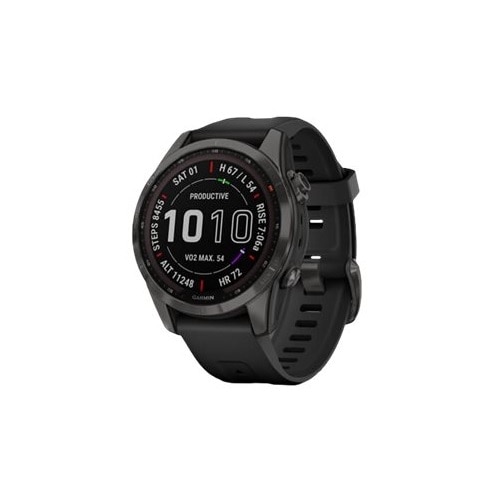 Garmin fēnix 7S Sapphire Solar - titanium carbon gray DLC - sport watch with band - black - 32 GB 1