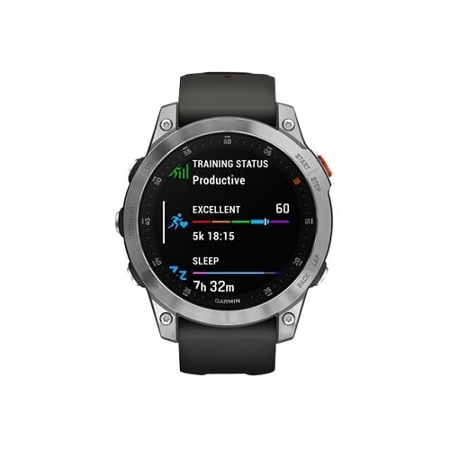 Garmin epix Gen 2 - Slate steel - sport watch with band - silicone - wrist size: 4.92 in - 8.19 in - display 1.3" - 16 GB - Bluetooth, Wi-Fi, ANT+ - 2.68 oz 1