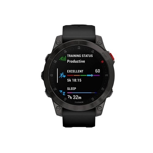 Garmin epix Gen 2 Sapphire - Black titanium - sport watch with band -  sillicone