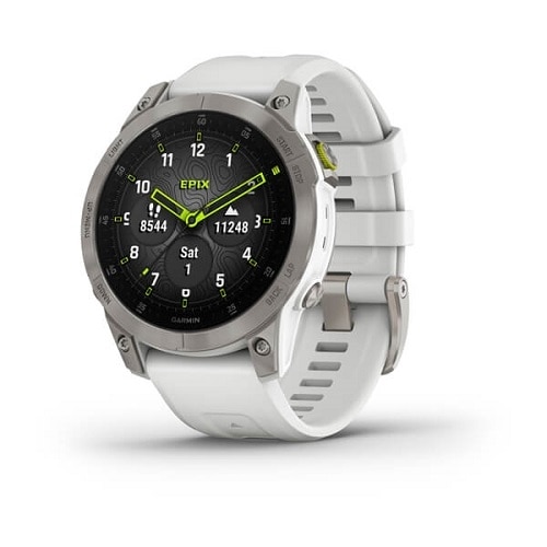 Garmin epix Gen 2 Sapphire - White titanium - sport watch with band - silicone 1
